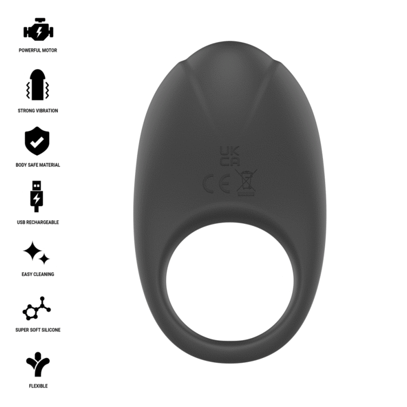 Intense - Merlotte Anillo Vibratore con Estimulación De Clítoris Negro