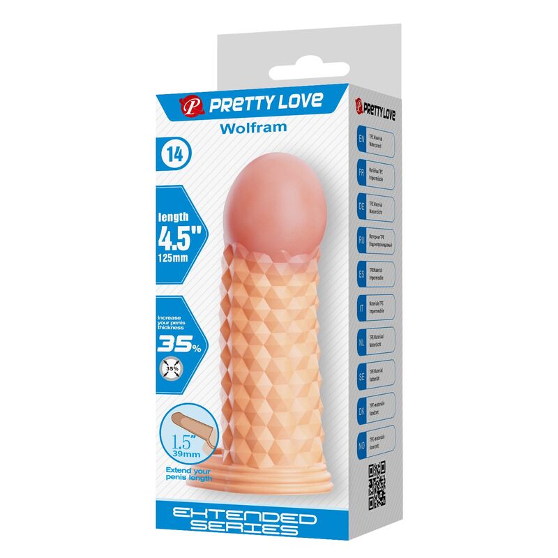 Pretty Love - Wolfram Manicotto per Allungamento del Pene 11,5 cm Ø 3,8 cm Naturale