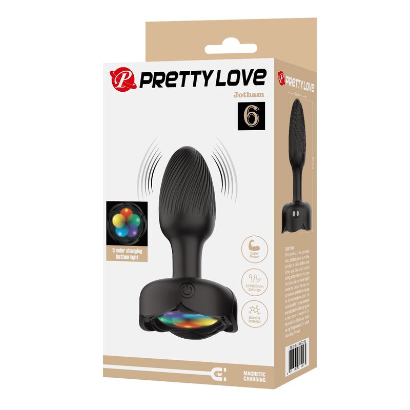 Pretty Love - Plug Anale Vibrante Ricaricabile con 10 Modalità, Nero