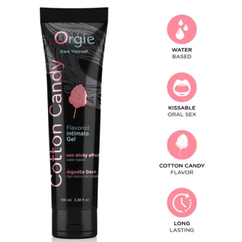 Orgie - Tubo Lubrificante Zucchero Filato Baciabile Gel Intimo a Base De Acqua 100 Ml