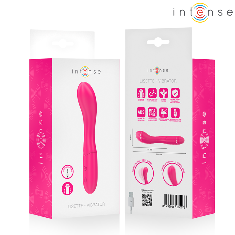 Intense - Lisette Vibratore 19 cm Flessibile 10 Vibrazioni Rosa