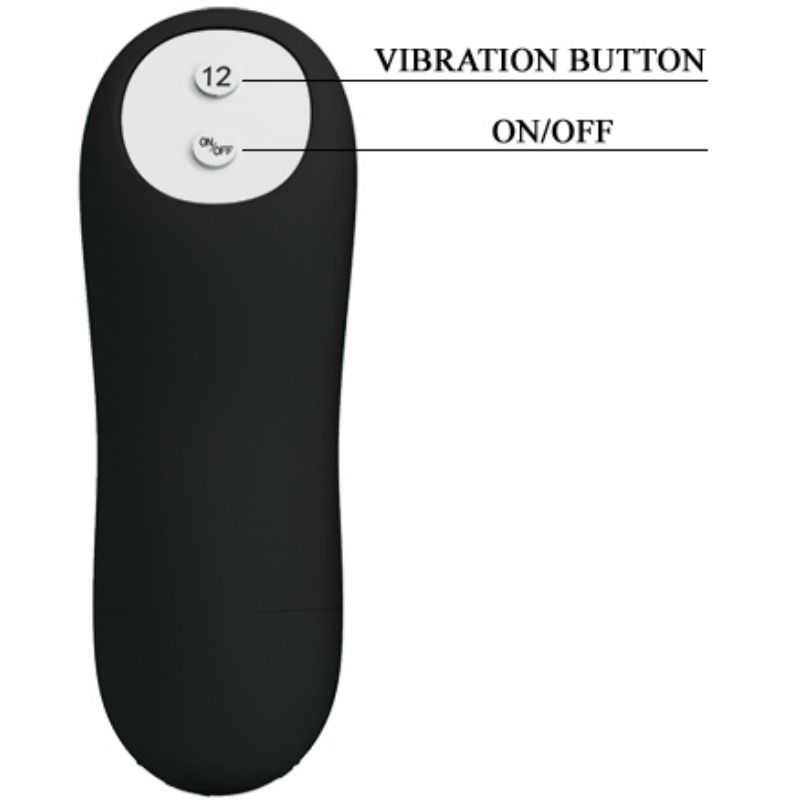 Pretty Love - Plug Anale in Silicone Forma del Pene e 12 Modalit di Vibrazione Nero