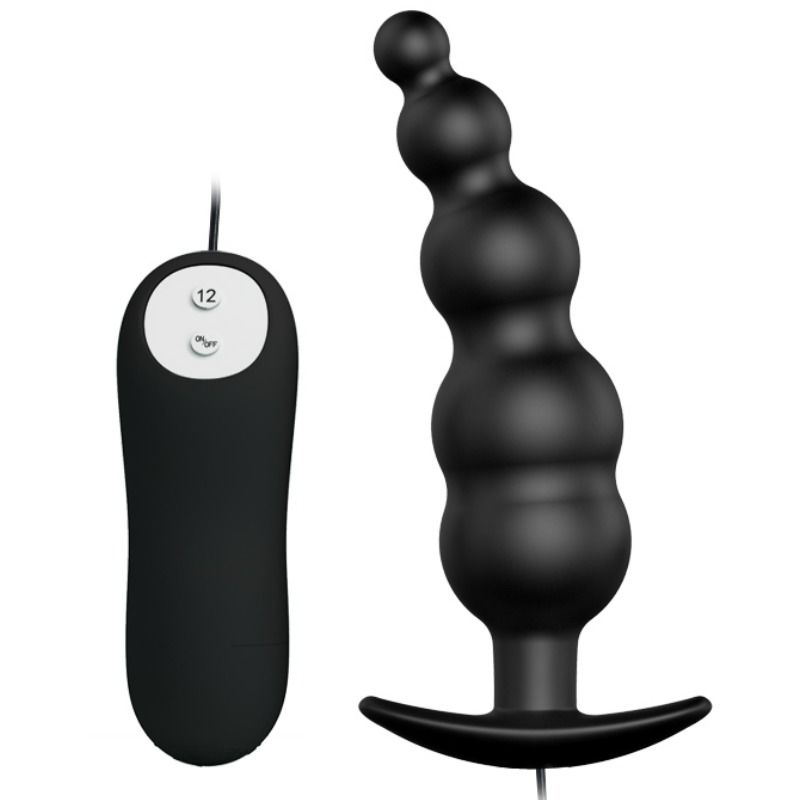Pretty Love - Plug Anale in Silicone Extra Stimolazione e 12 Modalit di Vibrazione Nero