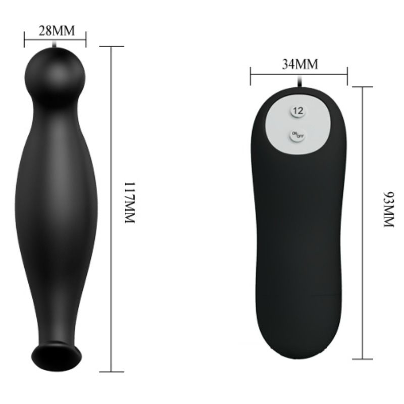Pretty Love - Plug Anale in Silicone 12 Modalit di Vibrazione Nero