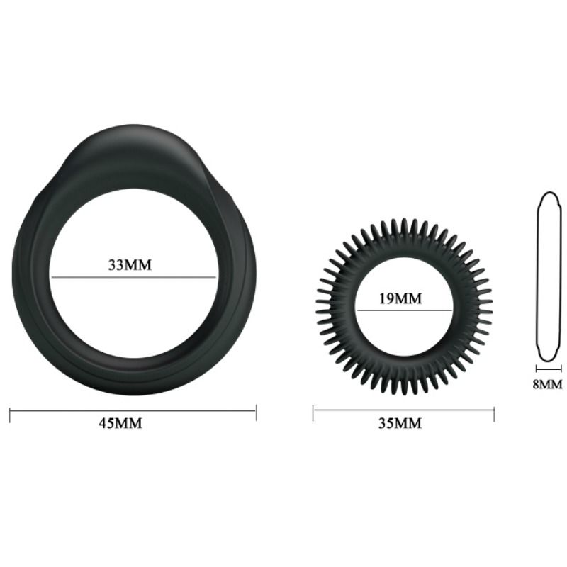 Baile - Kit 2 Anelli in Silicone Ring Manhood