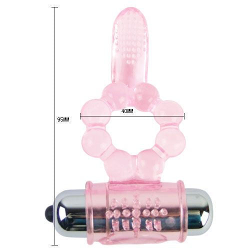 Baile - Anello in Silicone 10 Ritmi di Lingua con Vibrazione Rosa