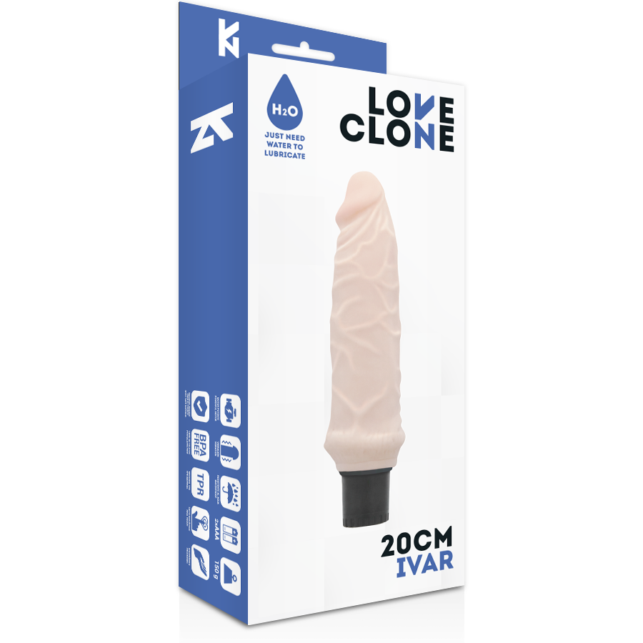 Loveclone - Ivar Vibratore Autolubrificante 20 cm -o- 3.7 cm